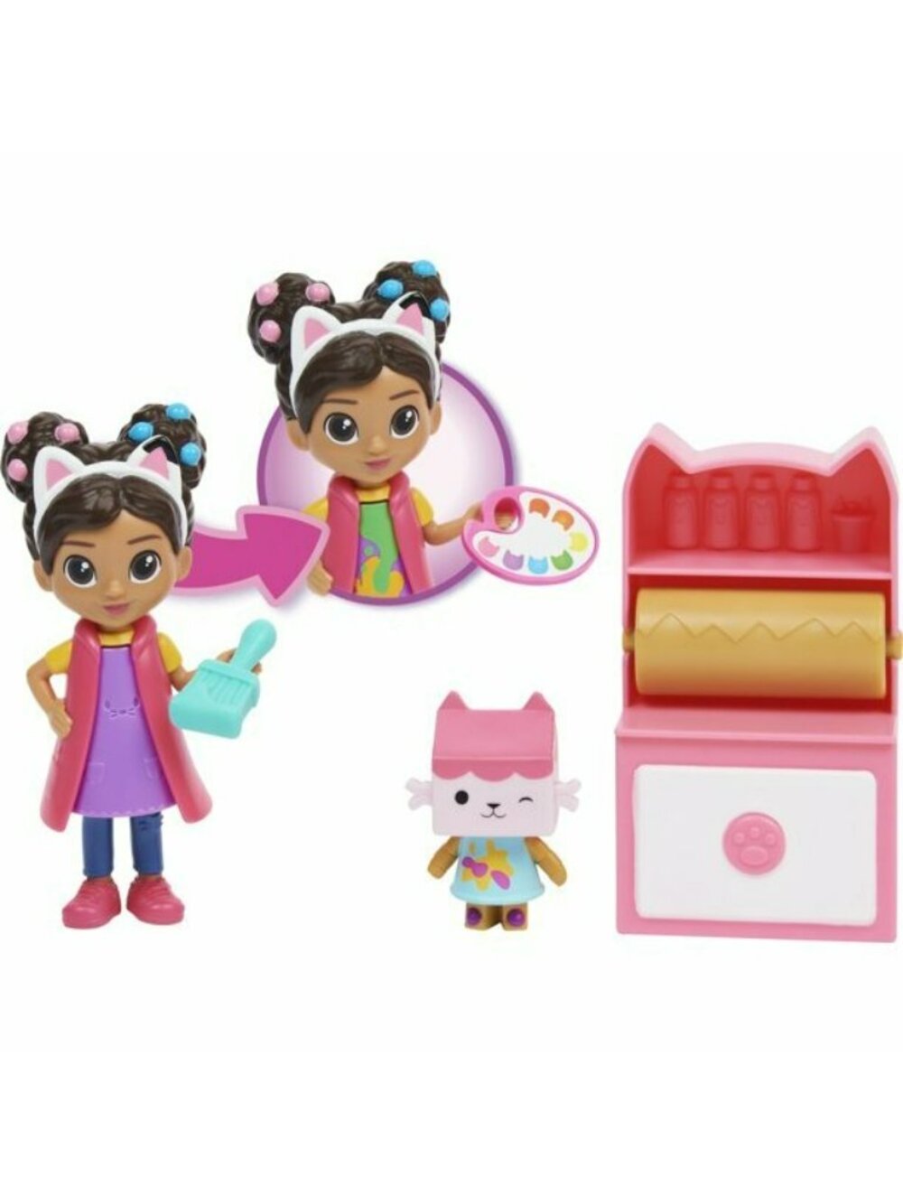 Gabbys Dollhouse Art Studio Playset Gabby Doll And Baby Box Cat 6 Piece Set - Picture 5 of 5